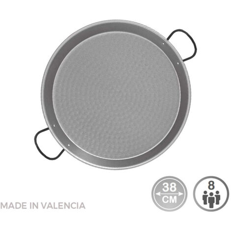 Paella En Acier Poli Pour Induction Et Vitroceramique Ø38cm (8 Personnes). Vaello