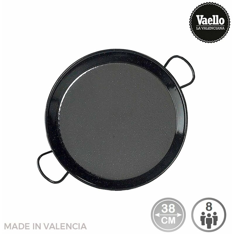 Padella per paella tradizionale in acciaio smaltato ø38cm (8 persone). vaello