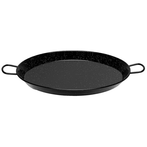 Paellera Acero Esmaltado 36cm 7 Comensales Inducción Vitrocerámica Gas Eléctrica Negro Vaello