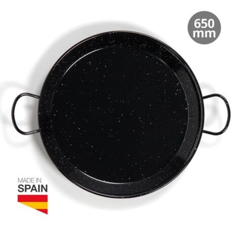 Paellera de acero esmaltado con asas de Ø650mm para hasta 20-25 raciones