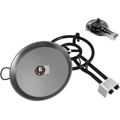 Paellero gas butano 2 fuegos + paellera 42cm vaello la valen