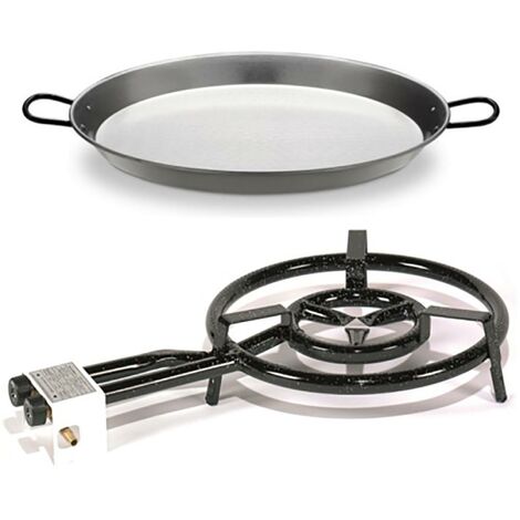 Cuiseur à paella au gaz butane 2 brûleurs + poêle à paella 42 cm Vaello La Valenciana