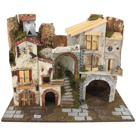 Paesaggio Presepe Scenografia con Luci 60x34 cm 87404
