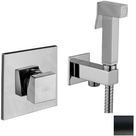 Paffoni Bidet Kit - Mitigeur de bidet encastré, avec douchette et corps, noir mat KITDUP112NO