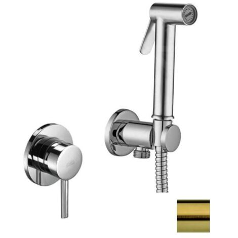 Paffoni Bidet Kit - Mitigeur de bidet encastré, avec douchette et corps, or brossé KITDUP110HGSP