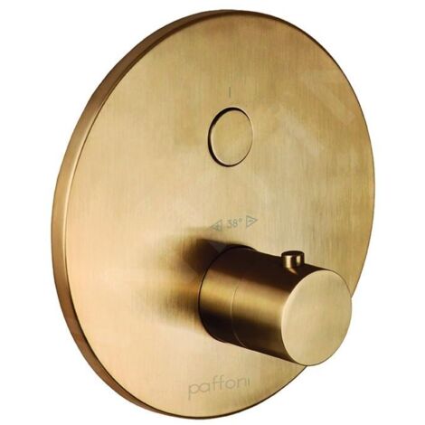 Paffoni Compact Box - Mitigeur de douche thermostatique encastré, or brossé CPT013HGSP