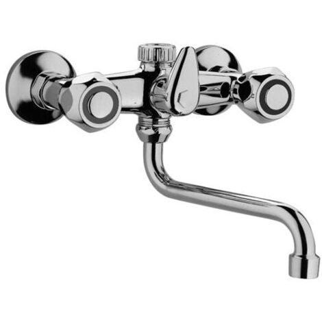 Paffoni DA169CR Danubio Rubinetto lavello a parete con canna orientabile - cromo DA169CR