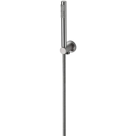 Paffoni – Ensemble de douche encastrée – ZDUP094CR – Douche mono-jet en métal – Support rond en laiton – Flexible 1500 mm – Finition chromée