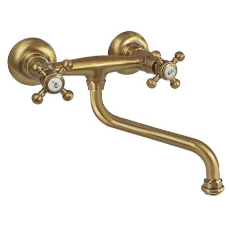 Paffoni – Évier suspendu avec bec pivotant FBLV161BR – Laiton bronzé – Aérateur M22x1 – Bec 'S' Ø18x180mm – Dimensions 234x150mm