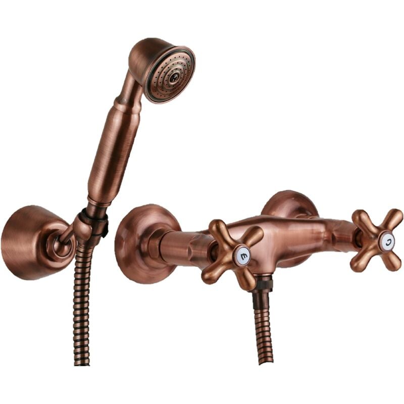Robinet extérieur avec douchette à double levier de couleur cuivre Paffoni iris IRV168DRM Cuivre - Iris