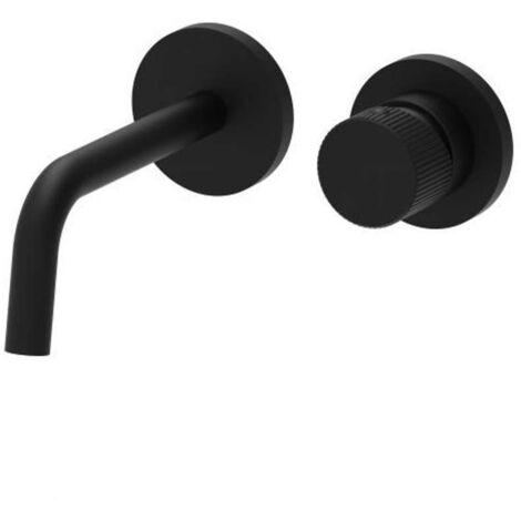 Paffoni Jo - Grifo empotrado de lavabo, con cuerpo de montaje, 2 orificios, negro mate JO104NO70