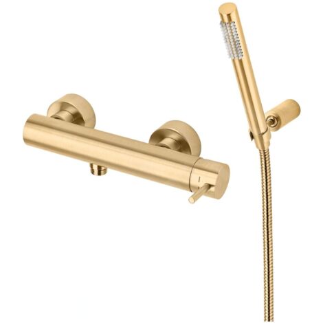 Paffoni Light Exclusive Edition - Ensemble de douche avec mitigeur, or brossé LIG168DHGSP