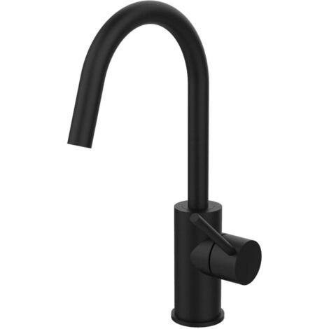 Paffoni Light - Miscelatore da lavabo con braccio di erogazione girevole, nero opaco LIG078NO