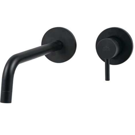 Paffoni Light - Miscelatore da lavabo con corpo incasso, montaggio a 2 fori, nero opaco LIG006NO70