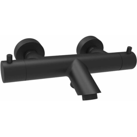 Paffoni Light - Mitigeur thermostatique de baignoire, noir mat LIQ022NO
