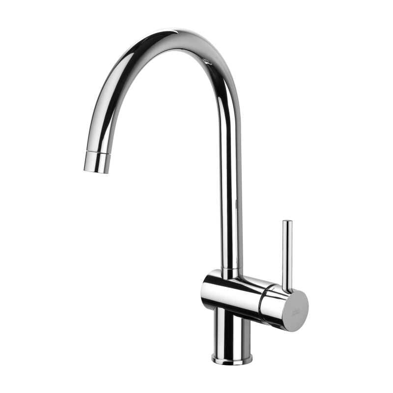 Paffoni - Mitigeur évier avec bec orientable Acier Looking Light series LIG280ST Laiton - Steel looking