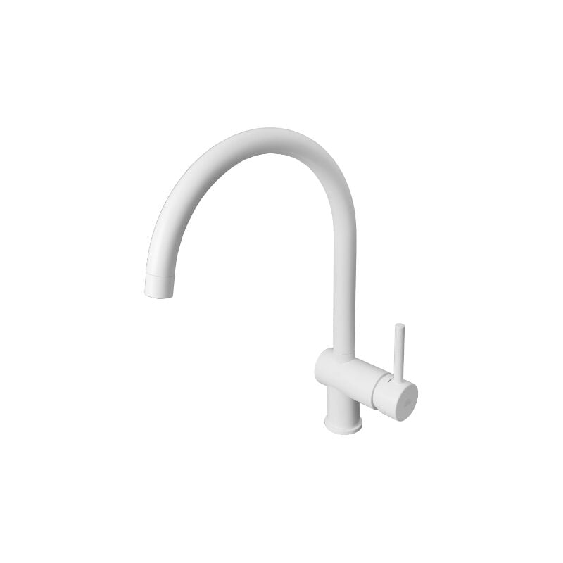 Mitigeur évier avec bec orientable blanc mat Paffoni Light series LIG280BO Laiton - Blanc opaque