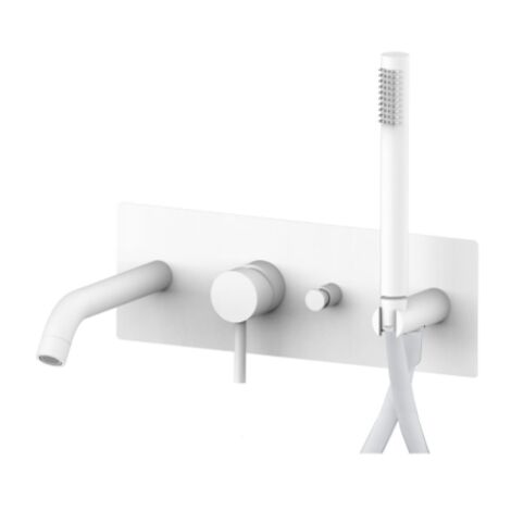 Paffoni Light Serie Wannenbatterie matt weiß LIG001BO  Messing - Opak Weiß