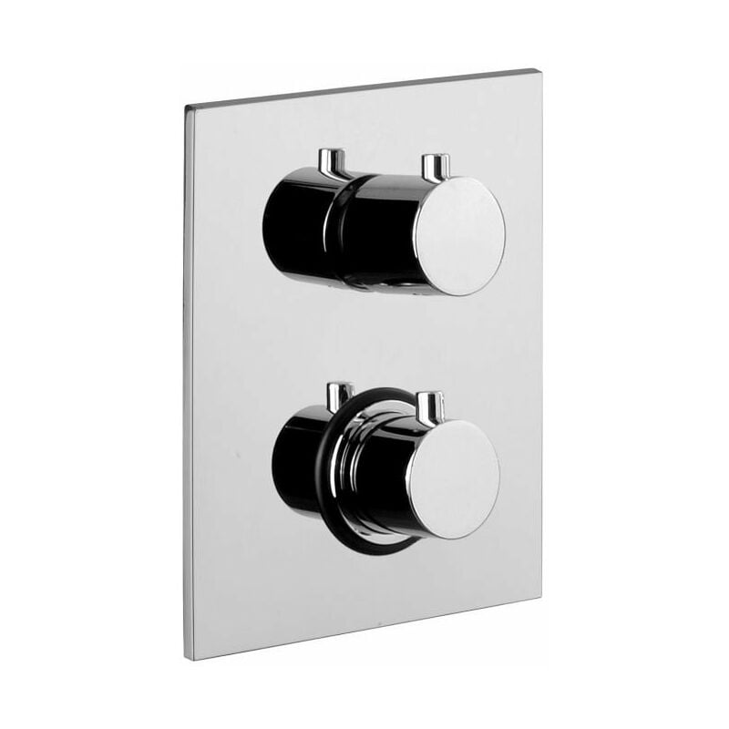 Mitigeur thermostatique encastré pour douche, plaque 150x200 mm Paffoni Light series LIQ513CR Chromé - Laiton