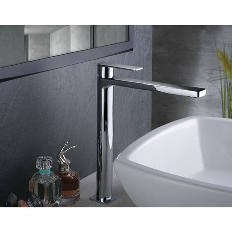 Lavabo Bagno da Appoggio in ceramica Ovale 480x350mm con Rubinetto  Miscelatore Alto - Otterton