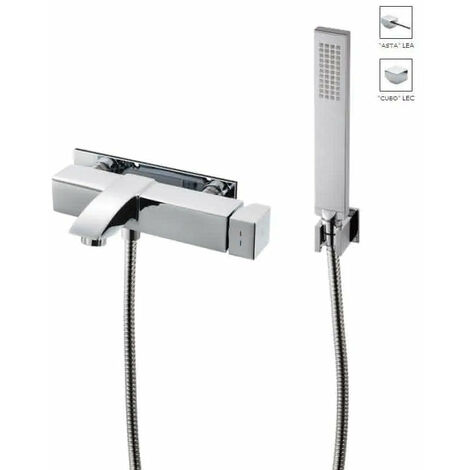 Paffoni - miscelatore vasca con deviatore, doccetta e flessibile cromato - serie: level