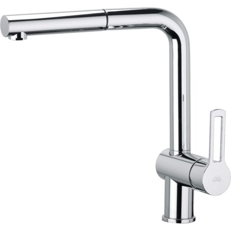 Paffoni – Mitigeur de cuisine RIN185CR – Douche extractible à jet unique – Bec orientable 360° – Finition chromée – Laiton/ABS