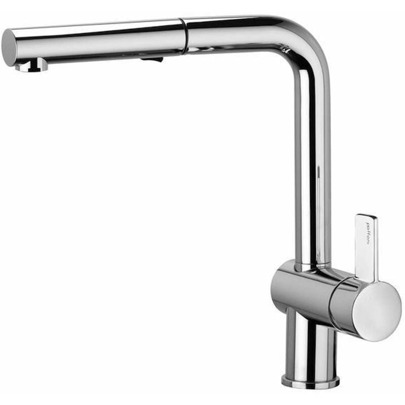 Paffoni - Rock - Mitigeur d'évier avec douchette extractible, chrome RO285CR