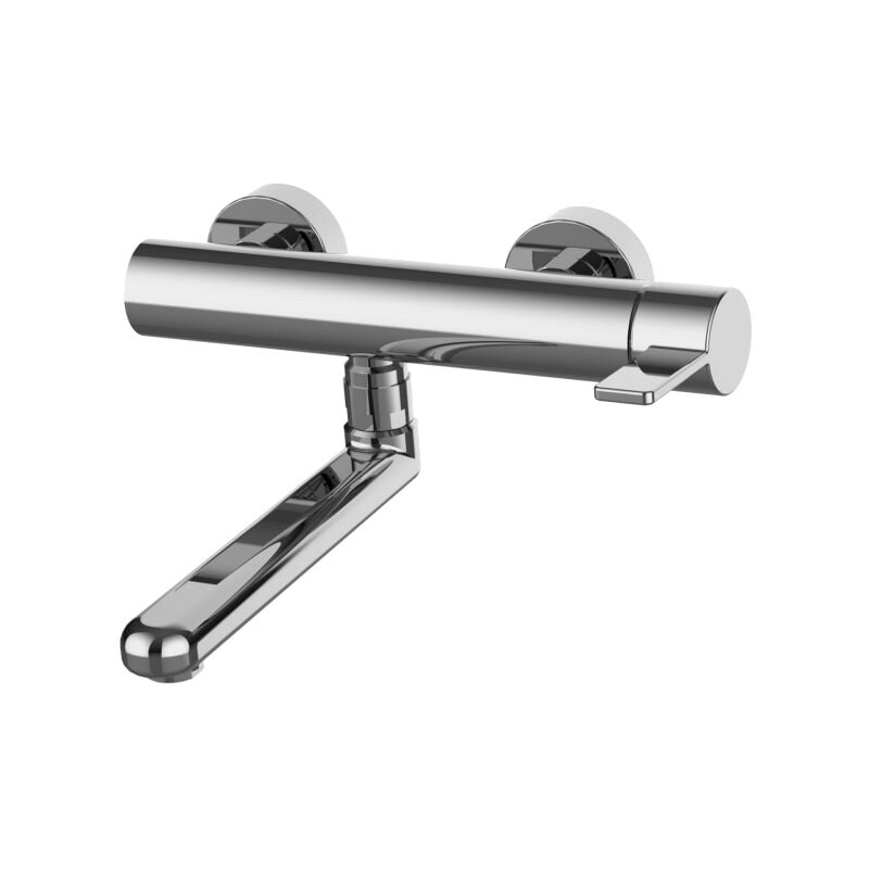 Paffoni - mitigeur mural d'évier série Rock RO161CR Chromé - Laiton