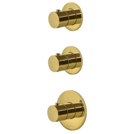 Paffoni Modular Box - Mitigeur thermostatique encastré, pour 2 sorties, doré MDE018HG