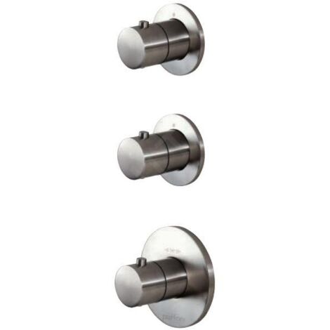 Paffoni Modular Box - Mitigeur thermostatique encastré, pour 2 sorties, inox MDE018ST