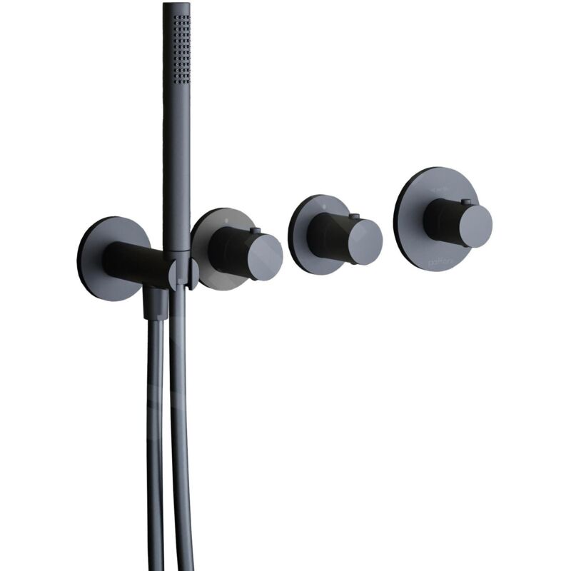 Paffoni - Modular Box - Mitigeur thermostatique encastré, pour 2 sorties, noir mat MDE000NO