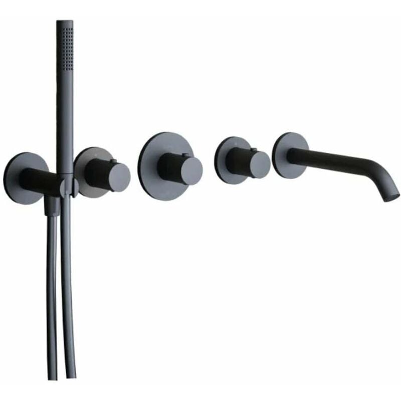 Paffoni - Modular Box - Mitigeur thermostatique encastré, pour 2 sorties, noir mat MDE001NO