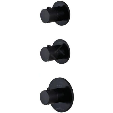 Paffoni Modular Box - Mitigeur thermostatique encastré, pour 2 sorties, noir mat MDE018NO