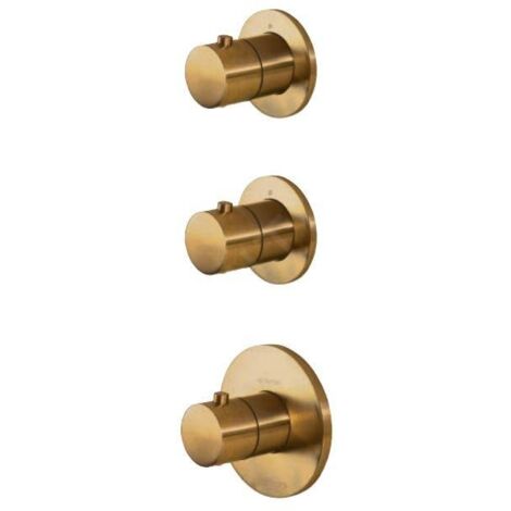 Paffoni Modular Box - Mitigeur thermostatique encastré, pour 2 sorties, or brossé MDE018HGSP