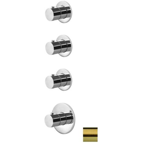Paffoni Modular Box - Mitigeur thermostatique encastré, pour 3 sorties, or brossé MDE019HGSP