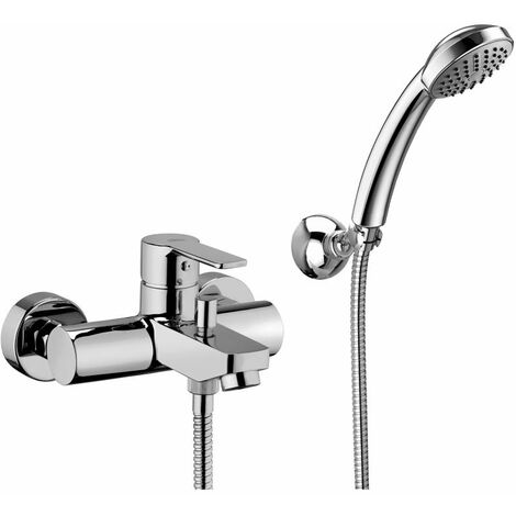 Paffoni Red RED023CR Serie Außenbatterie für Badewanne mit Handbrause  Verchromt - Messing
