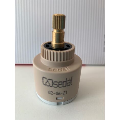 Cartouche thermostatique inverseur Ø 35mm ZVIT028 – Compatible mélangeurs Paffoni Niveau-JO – Hauteur canon 58mm – Goupilles d'attelage en laiton