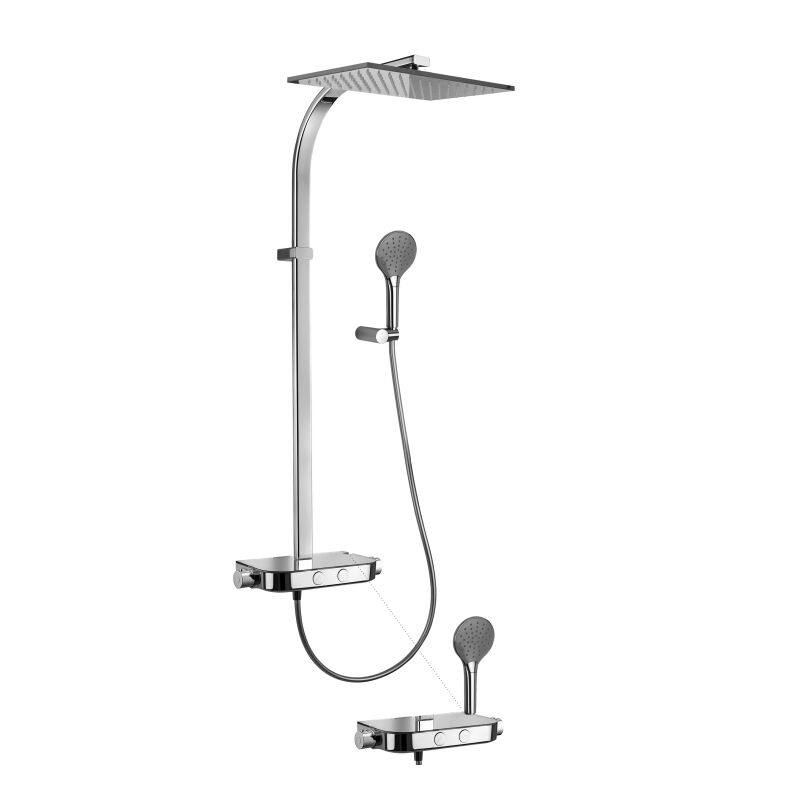 Paffoni - Moby ZCOL668CRAG colonne de douche rectangulaire fixe Chromé - Métal