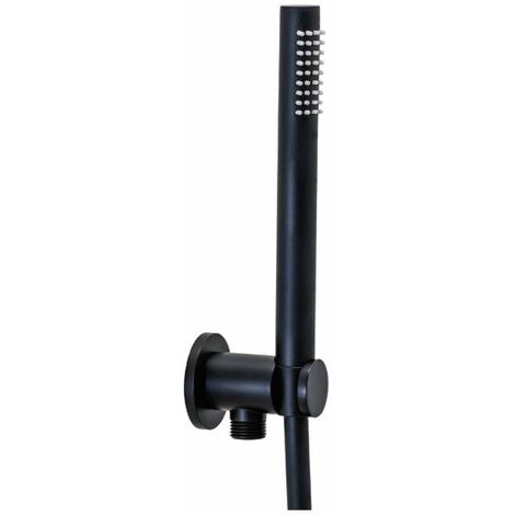 Paffoni Stick - Handbrauseset, mit Halter und Schlauch, Schwarz matt ZDUP094NO