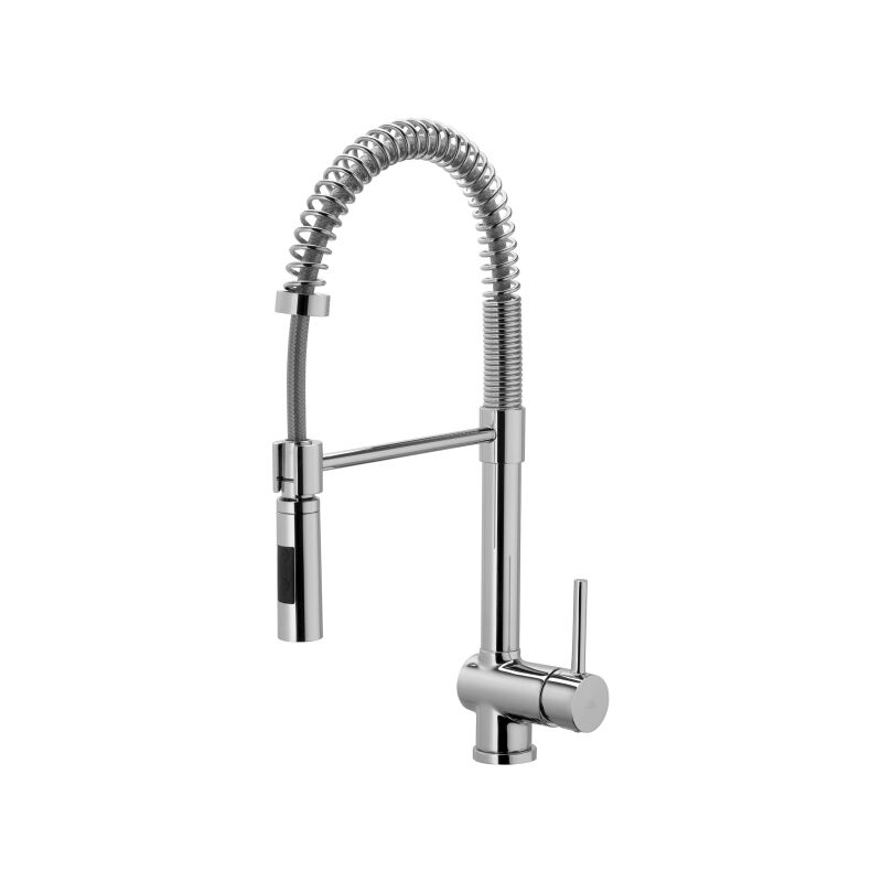 Paffoni - Mitigeur évier avec bec orientable Acier regardant Stick series SK179ST Laiton - Steel looking