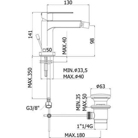 Paffoni TA135CR Tango miscelatore bidet sopra piano con scarico - cromo TA135CR