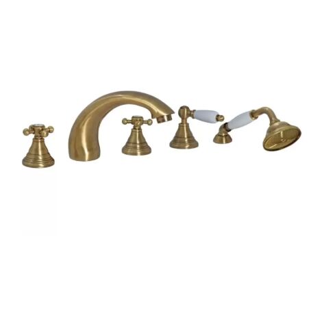 Paffoni Wannenrandbatterie mit bronziertem Umsteller Serie Belinda-Melissa FBLV040BR  Messing - Bronzato