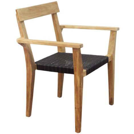 PAGAN - poltrona impilabile in teak e wicker
