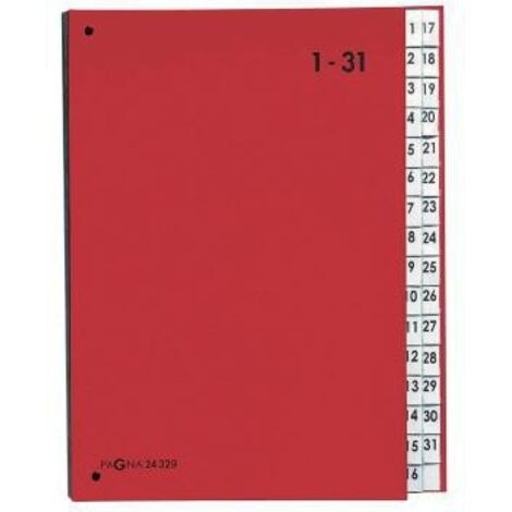PAGNA Pultordner 24329-01 DIN A4 1-31 32Fächer Polypropylen rt