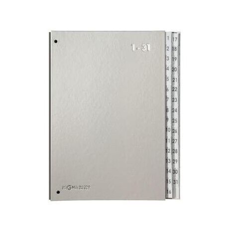 PAGNA Pultordner PAGNA DIN A4 1-31 Karton/Papier laminiert silber 32 Fächer