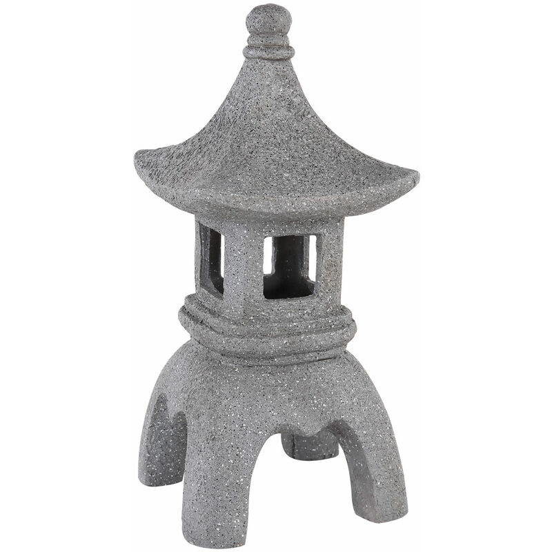 

Pagoda decoración de jardín Figuras de luz solar Luces solares para figura de decoración exterior, óptica de piedra, 1x LED blanco cálido 3V, H 39.5