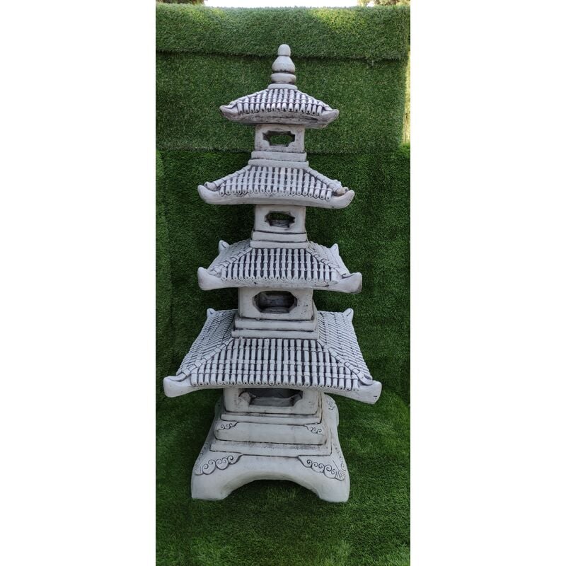 

Anaparra - Pagoda farol oriental de hormigón-piedra 47x47x90cm. 4 Alturas