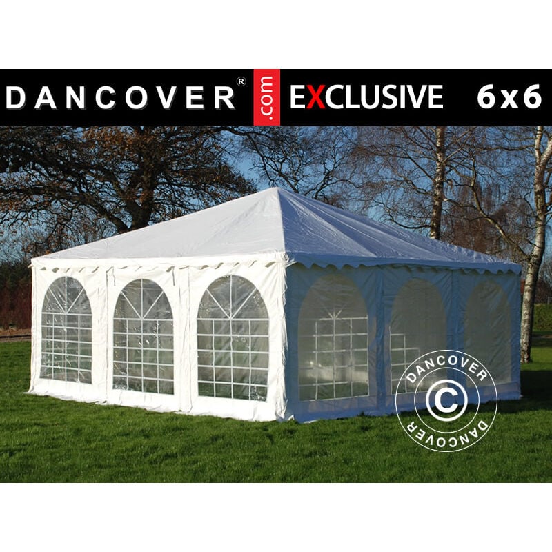 Dancover - Pagoda Marquee Party tent Pavilion Exclusive 6x6 m pvc, White