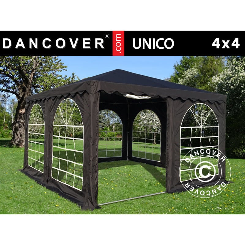 Dancover - Pagoda Marquee Party tent Pavilion unico 4x4 m, Black