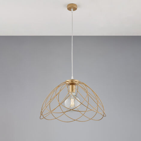 Pagode Lustre en fer laqué doré décor or antique avec câble électrique réglable 1 lumière 132 d.45 BL298-S1-ORO